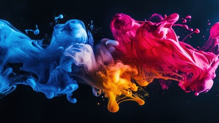 Abstract Colorful Ink Swirls