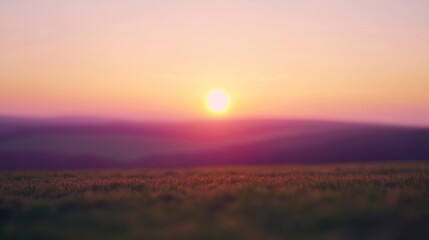 Obraz premium A serene sunset over rolling hills, evoking tranquility and natural beauty.