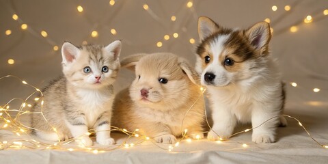 Adorable Kawaii Animals in Low Light Photography: Captivating Moments of Cute Creatures in Soft Glows and Shadows for Cozy Ambiance