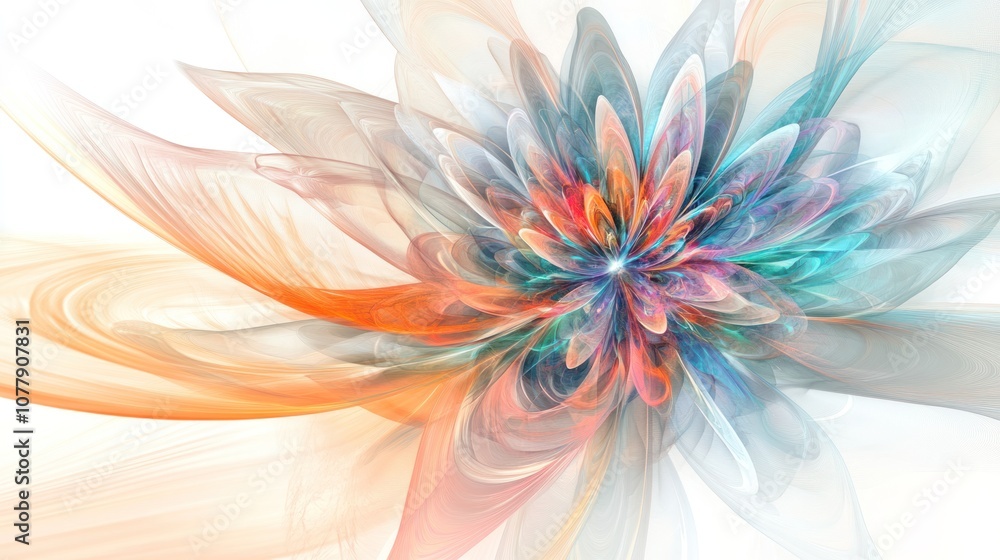 Poster flower with swirling colors and geometric shapes, creating a mesmerizing effect. the flower appears 