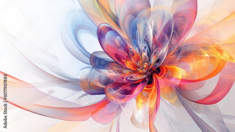 Poster flower with swirling colors and geometric shapes, creating a mesmerizing effect. the flower appears 