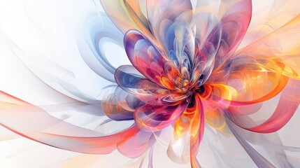 flower with swirling colors and geometric shapes, creating a mesmerizing effect. The flower appears to be in a state of transformation,