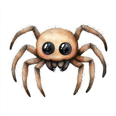 cute Spider watercolor clipart illustration isolated