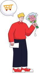 Man delivered bouquet of flowers