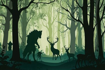 Magical Woodland Silhouette Collection in Stunning 3D Illustrations