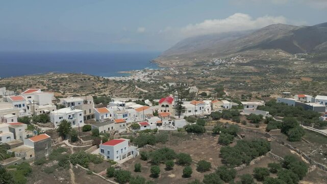 Agia Marina of Kasos with the port of Fr&eacute; in the background
