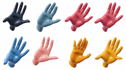 Obraz premium 3D Hand Model Illustration - Multiple Colors