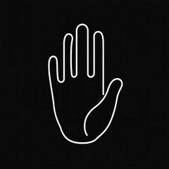 Obraz premium White hand casting a shadow on black background.