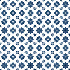 Traditional Blue and White Geometric Design, Ideal for Elegant Tiles and Backgrounds