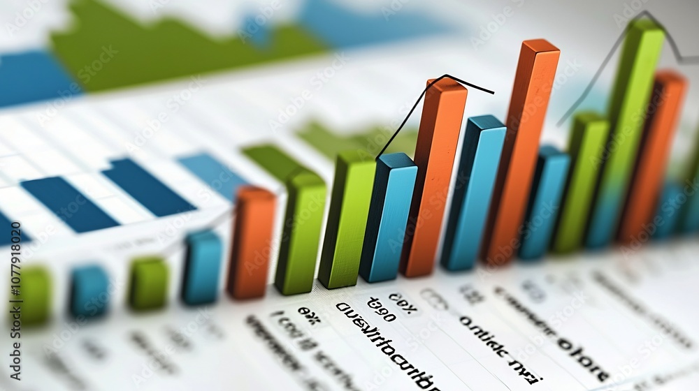 Poster ascending chart rocket liftoff 3d depicting breakthrough growth progress and success in business fin