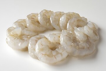 Raw Shrimp Arranged in a Circle