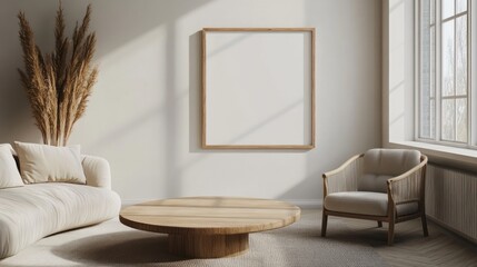 Minimalist Living Room with Natural Elements