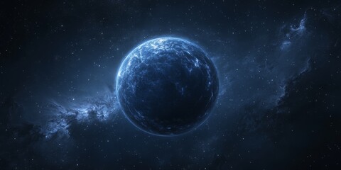 Obraz premium Galaxy Night Gradient Dark blues, purples, and starry specks for a deep space, celestial vibe,space for text