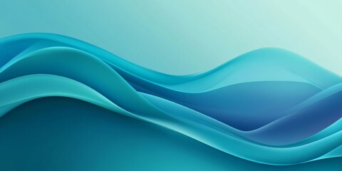 Fototapeta premium Ocean Wave Gradient Shades of turquoise, deep blue, and teal, giving an oceanic, flowing impression,space for text