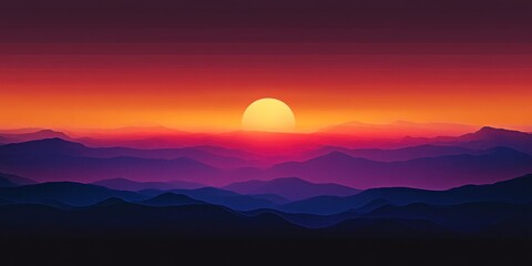 Obraz premium Sunset Horizon Gradient A warm gradient with soft orange, red, and purple tones mimicking a sunset,space for text