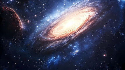 Fototapeta premium Ultra-realistic cinematic photography of galaxies in space. abstract cosmos background ideal for wallpaper and backdrops. Cinematic. Illustration