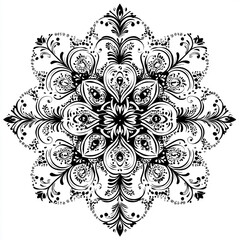 Fototapeta premium Circular pattern in the form of a mandala. Henna tatoo mandala. Mehndi style. Decorative pattern in oriental style. Coloring book page.