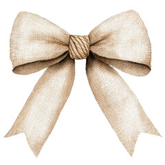 Rustic burlap bow with textured fabric, perfect for Christmas decorations and crafts. This elegant design adds warm touch to any festive setting
