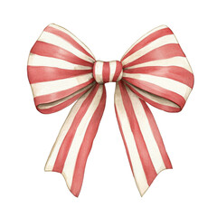 whimsical red and white striped Christmas bow, perfect for festive decorations and gift wrapping. This charming clipart adds cheerful touch to holiday designs