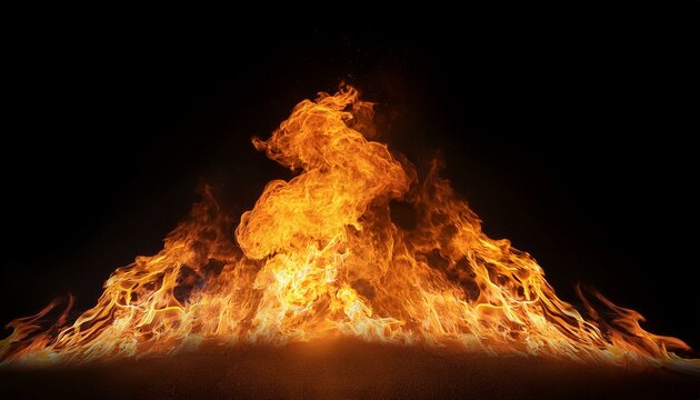 bright flamy symbol on the black background
