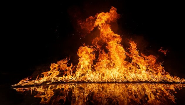 bright flamy symbol on the black background
