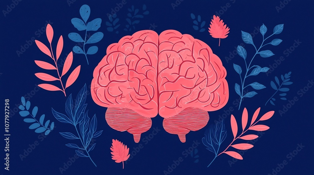 Poster of an ai powered brain with vibrant neural connections digital data streams and a natural organic de
