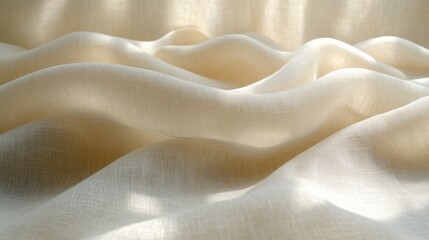 Subtle light beige linen texture with soft shadows ideal for minimalistic designs