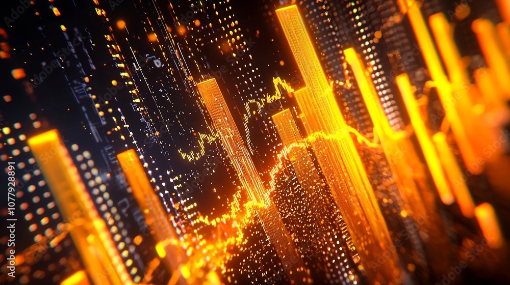 Poster rocket soaring with rising economic boost data visualization 3d dynamic digital artwork depicting a 