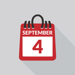 September 4 Calendar icon vector illustration.