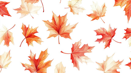 Colorful autumn leaves scattered on a white background capturing the essence of fall foliage