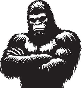 recommend clip art: Bigfoot silhouette with arms crossed looking stern