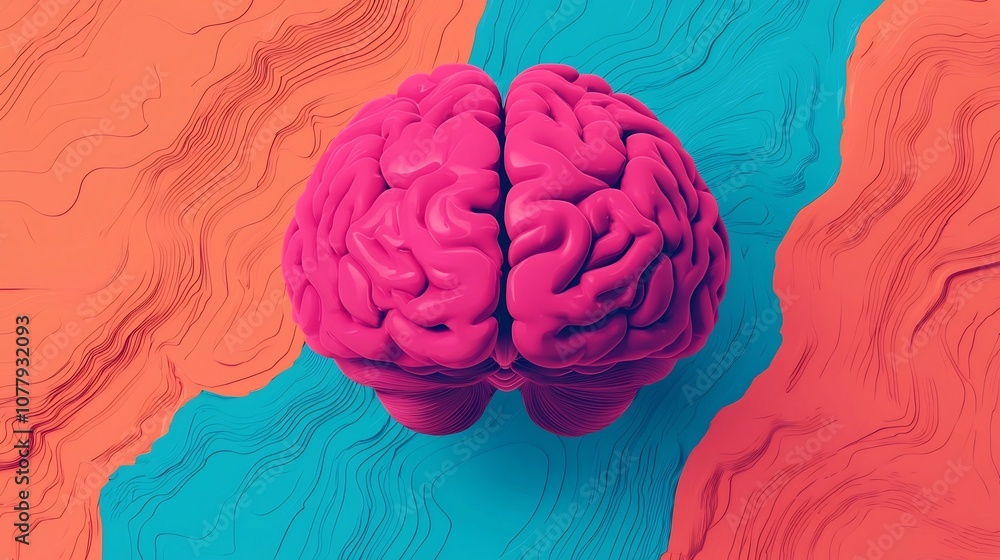 Aufkleber vibrant and colorful of a robotic brain representing creativity innovation and technological advance