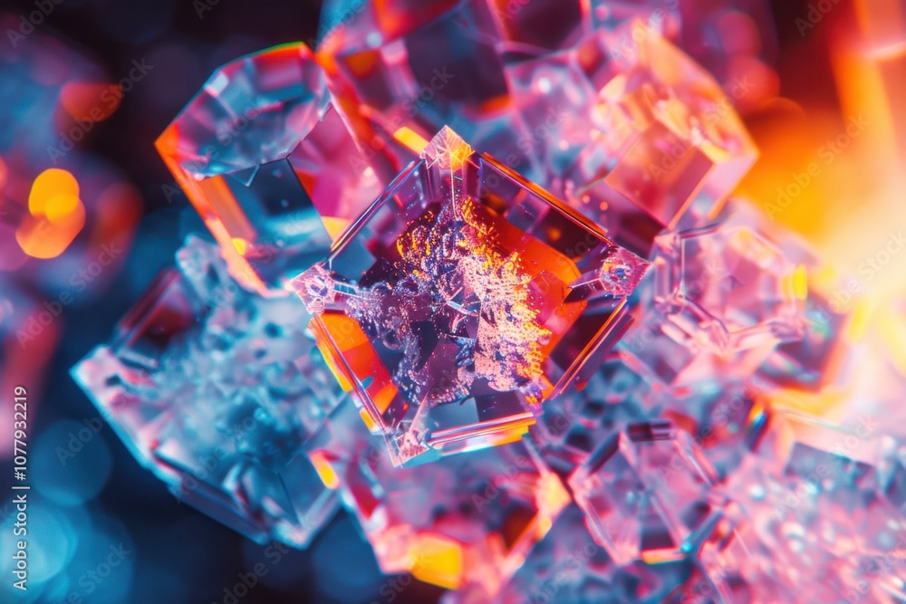 Poster crystal lattice: a detailed image of a mineral crystal lattice structure, showcasing the orderly arr