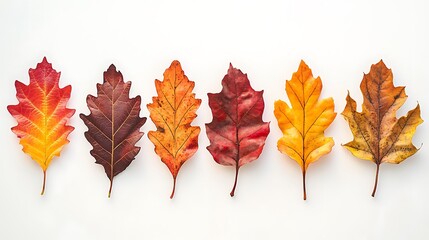 Vibrant Autumn Leaves in a Row