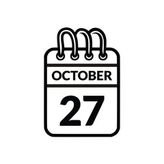 Untitled-October 27 Calendar icon vector illustration.