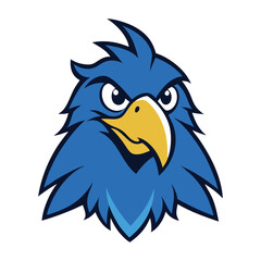A bold, dynamic blue eagle mascot logo featuring sharp wings and fierce eyes, symbolizing strength, agility, and determination, designed in a sleek, modern vector style.