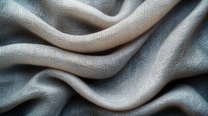 Gentle folds in soft gray fabric creating a cozy and inviting texture for interior designs
