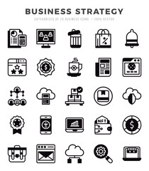 Business Strategy Lineal Filled icons collection. 25 icon set in a Lineal Filled design.