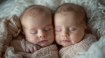 Twin Babies Sleeping Together - Adorable Newborn Photography
