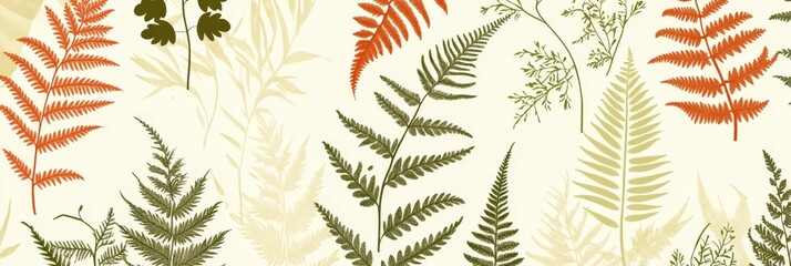 Naklejka premium Tranquil Botanical Greenery Pattern for Nature-inspired Designs
