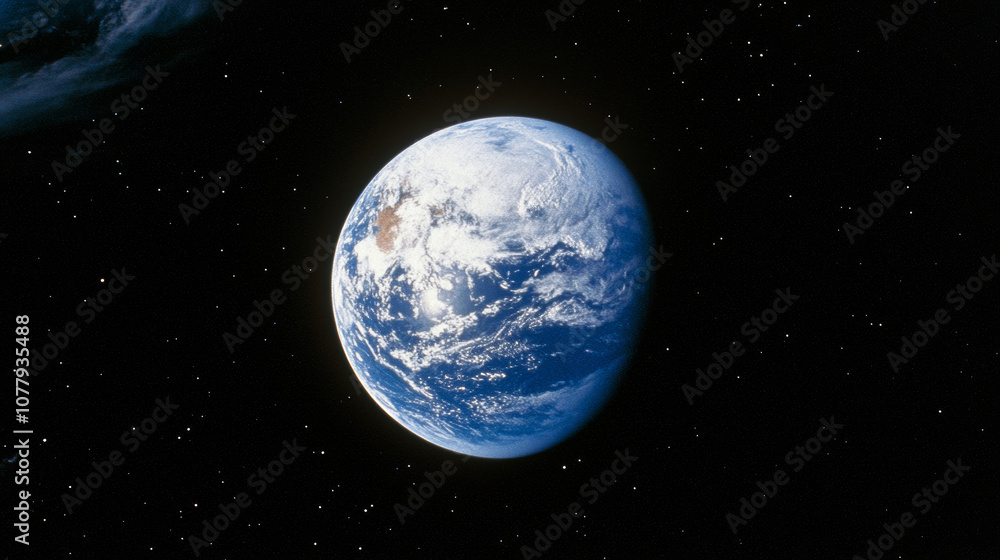 Canvas Prints 3d planet earth in space universe with shiny star dark blue technology science background with copy 