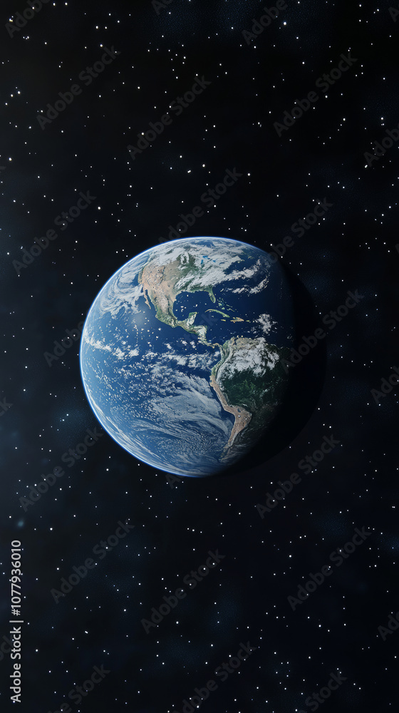 Canvas Prints 3d planet earth in space universe with shiny star dark blue technology science background with copy 
