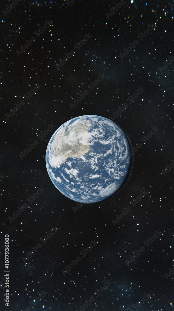 Canvas Prints 3d planet earth in space universe with shiny star dark blue technology science background with copy 
