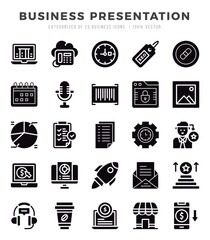 Business Presentation icons set. Vector illustration.