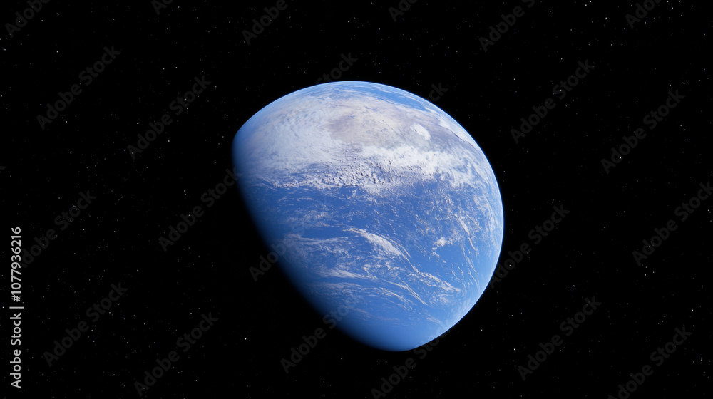 Wall mural 3d planet earth in space universe with shiny star dark blue technology science background with copy 