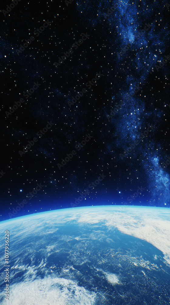 Canvas Prints 3d planet earth in space universe with shiny star dark blue technology science background with copy 