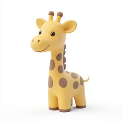 Cute Cartoon Giraffe Character for Kids' Themes