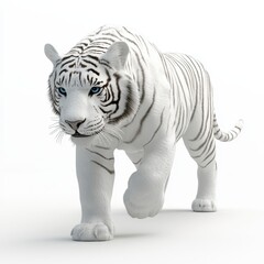 Obraz premium Majestic White Tiger Walking Gracefully