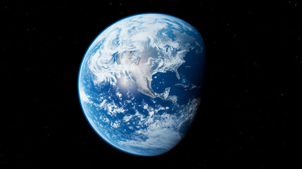 3D planet earth in space universe with shiny star dark blue technology science background with copy...