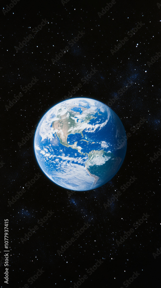 Canvas Prints 3d planet earth in space universe with shiny star dark blue technology science background with copy 